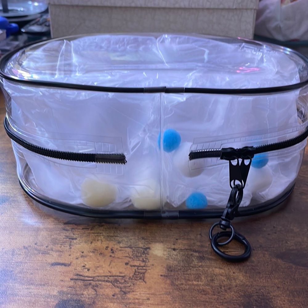 Plush/Doll/Figure Bag Clear/Black trim